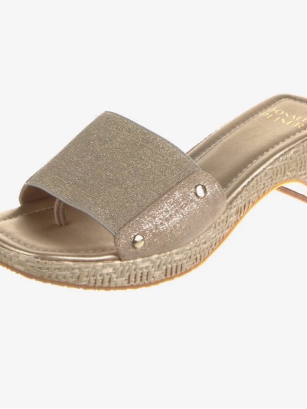 Donald Pliner Rodeoje Metallic Platform Mules Gold US 7.5 New